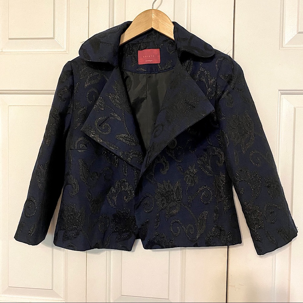 Navy & silver 3/4 length jacket